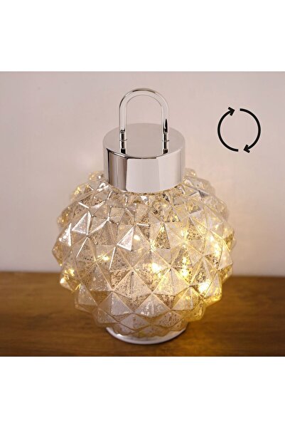 OEM Glob Decorativ de Craciun din Sticla Sampanie Mercury cu LED Ø20x30cm