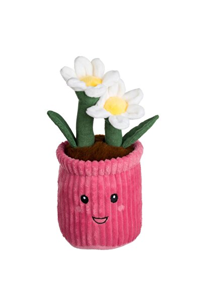 OEM Plush Toy Flower Pot Fuchsia with White Daisies Ø12x27cm