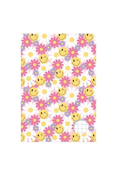 OEM A4 Geometry Notebook with Floral Pattern Cover - 24 Sheets