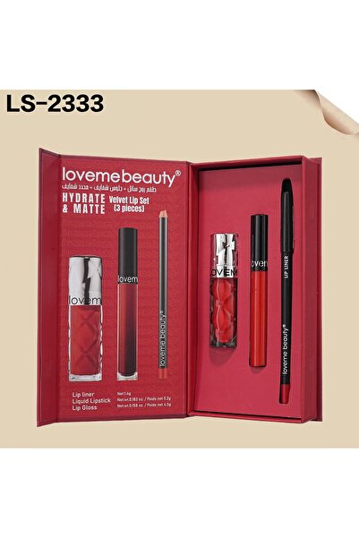 LOVEME BEAUTY The complete lip makeup set includes a lip liner, matte lipstic...