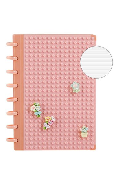OEM A5 Notebook with Magic Spiral Clip Pink Base for Bricks & 4 Charms - 80 S...