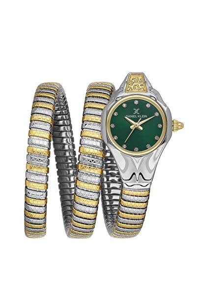 Daniel Klein Gold Gümüş Renk Bileği Saran Yılan Model Taşlı Kol Saati