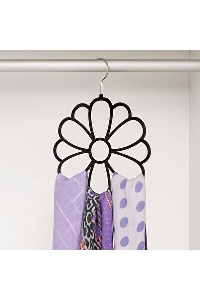 OEM Black Velvet Flower-Shaped Hanger with 15 Spaces for Scarves