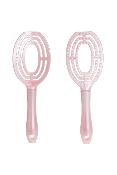 OEM Perie Par Ovala Roz Perlat Model Perforat 24cm