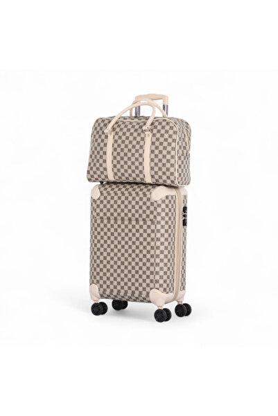 UNIWALKER Classic leather-covered travel bag - shatterproof - 20-inch suitcas...