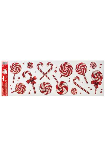 OEM Χριστουγεννιάτικα Διακοσμητικά Αυτοκόλλητα με Γλυκά Στολίδια με Ολογραφικ...