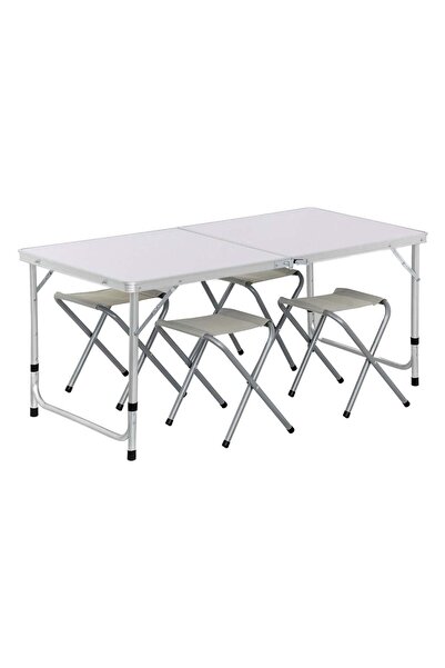 OEM Set Masa Pliabila din Aluminiu cu 4 Scaune 120x60x70cm