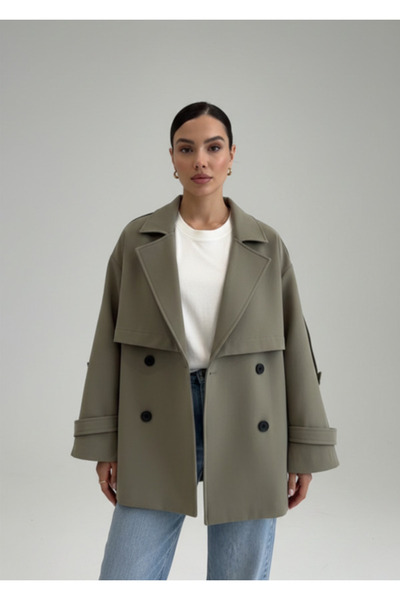 Vera Astarli Şık Premium Kalite TRENÇKOT– Mevsimlik Rahat Kesim