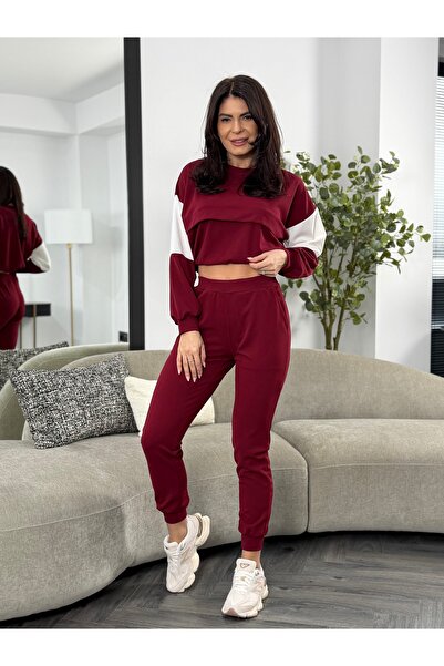 RAMONA BADESCU EXCLUSIVE Women's casual cotton suit - powder pink with contra...