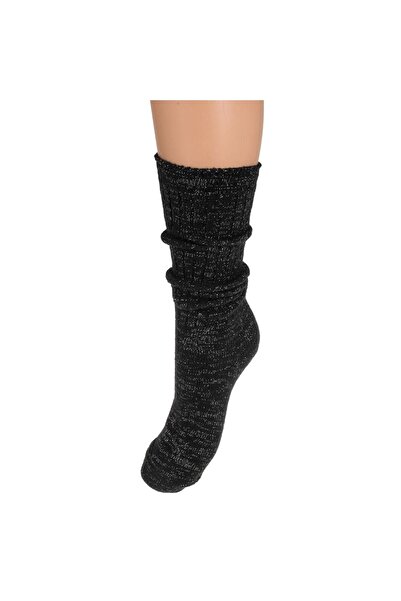 OEM Women's Black Socks with Silver Lurex (36-41)