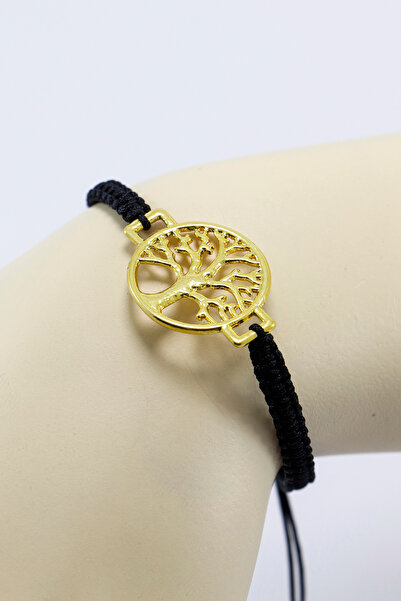 biuti Metal Gold Color Tree of Life Adjustable Bracelet with Lift Chain