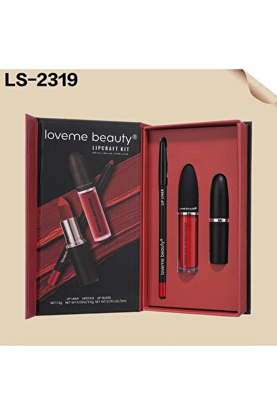 LOVEME BEAUTY The complete lip makeup set includes a lip liner, matte lipstic...