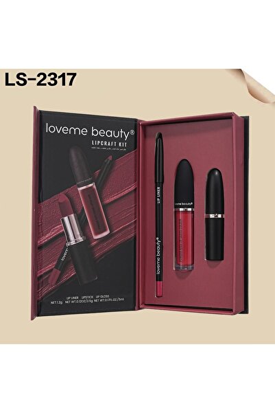 LOVEME BEAUTY The complete lip makeup set includes a lip liner, matte lipstic...
