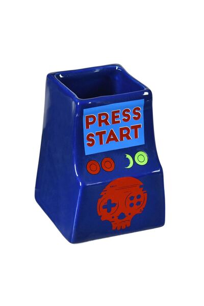 OEM Suport Pixuri Ceramic cu Model Consola Came Albastra 8x8x11cm