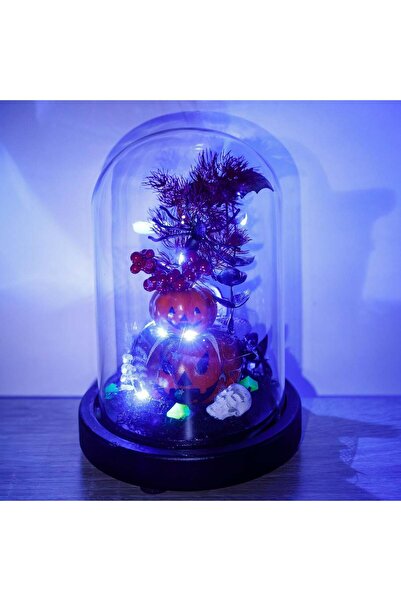 OEM Cupola Decorativa de Halloween cu Dovleac Paianjeni & Lumina Ø12x18cm