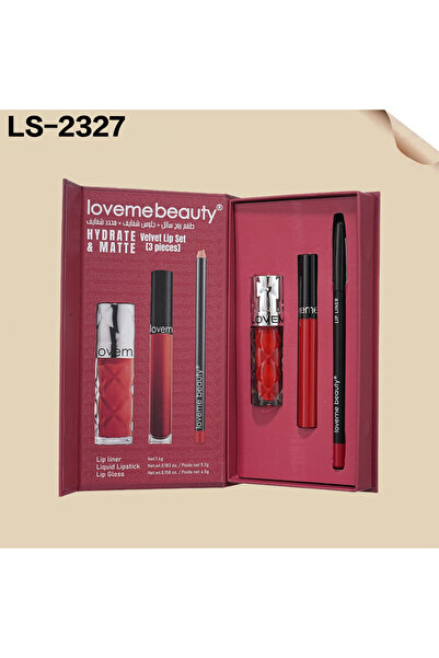 LOVEME BEAUTY The complete lip makeup set includes a lip liner, matte lipstic...
