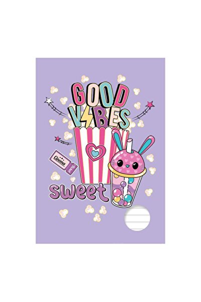 OEM A5 Dictando Notebook Purple Cover with Pop Corn Pattern - 60 Sheets