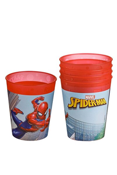 OEM Red Reusable Plastic Cups with Spiderman Pattern 250ml - 4pcs