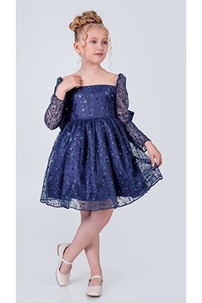 s.t. sebat tekstil Rochie de seara pentru fete cu panglica mare la spate