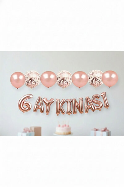 Deniz Party Store مجموعة بالونات من رقائق الذهب الوردي الشفافة للاحتفال بالهي...