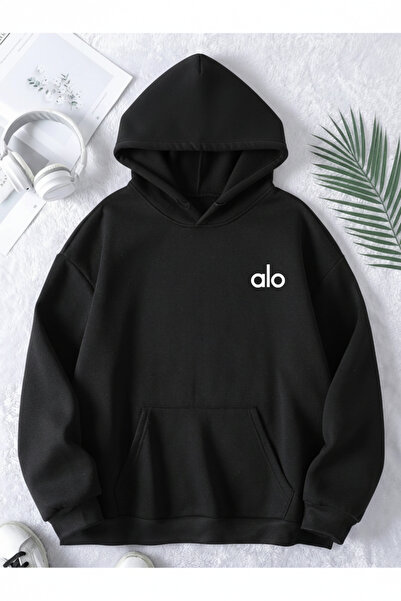 Bozz&Bozz Collection Unisex Oversized Ola Yoga Printed 3 İplik Ş Fleece-Lined...