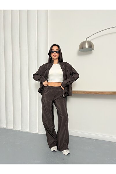 Nazline Women's Drawstring Waist Parachute Suit with Pockets