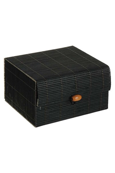 OEM Black Bamboo Storage Box 13x12x8cm