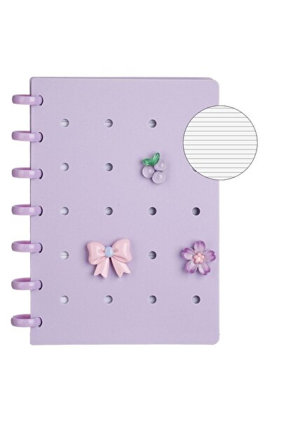 OEM B6 Notebook with Lilac Spiral & 3 Charms - 80 Sheets