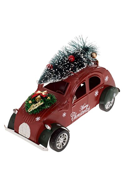 OEM Masina Decorativa de Craciun cu Brad & Coronita 28x13x18cm