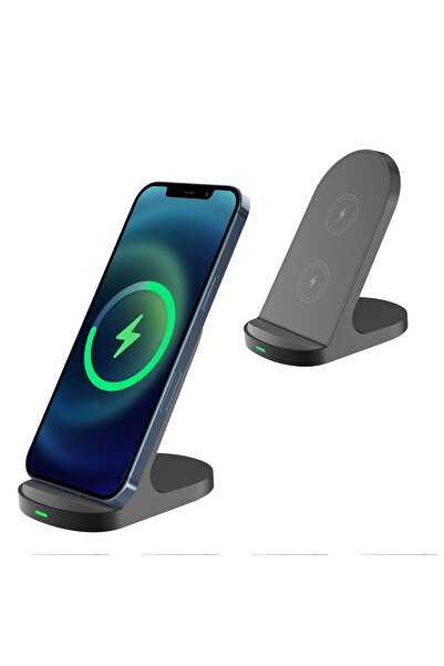 OEM Black Wireless Charging Stand for Mobile Phone 15W 9.5x7x10cm