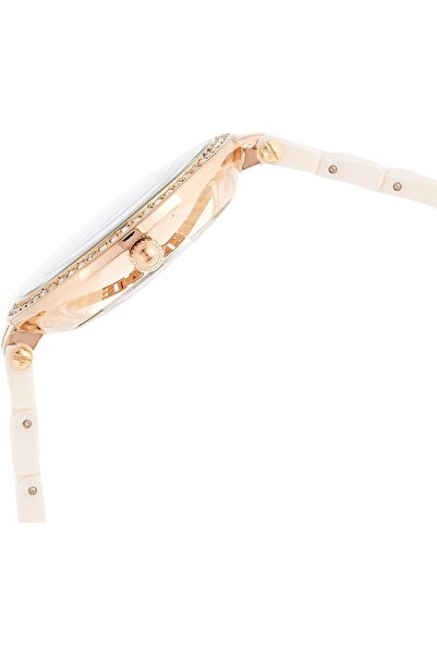 Anne Klein Women's Off White Dial Ceramic Band Watch - aK2130RGLP