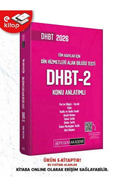 Pegem Akademi Yayıncılık 2026 Din Hizmetleri Alan Bilgisi Testi DHBT-2 Konu A...
