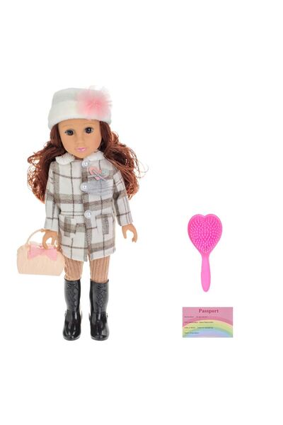 OEM Papusa Fashion Girl cu Tinuta Bej Carouri & Muzica 48cm