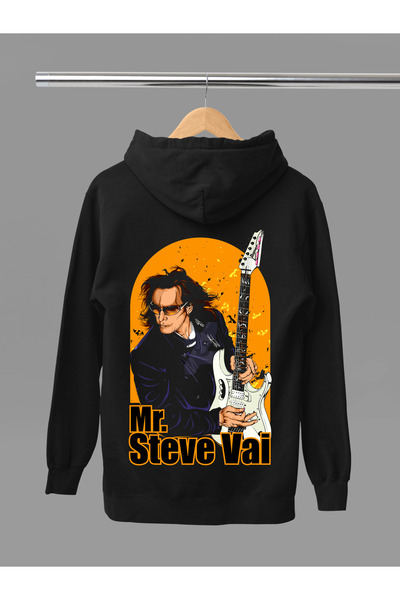 MAGORS سترة روك قطنية مطبوعة بأكمام طويلة من ستيف فاي مبطن بالصوف بثلاث خيوط ...