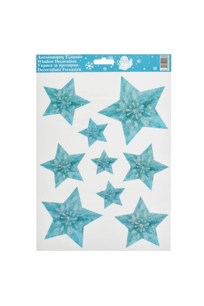 OEM Χριστουγεννιάτικα Διακοσμητικά Αυτοκόλλητα Αστέρια με Ολογραφικό Γκλίτερ ...