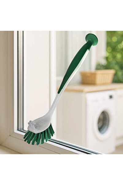 OEM Mint Green Plate Brush with Handle & Suction Cup 26cm