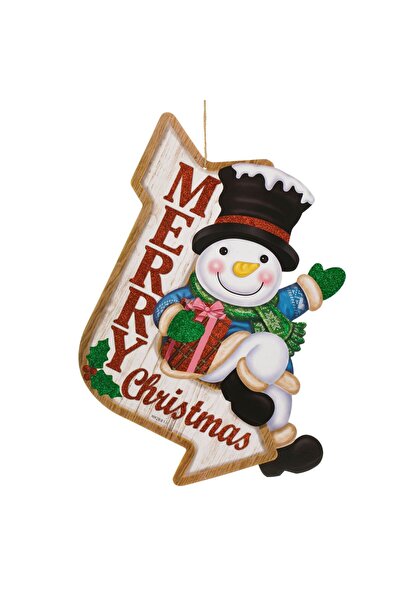 OEM Κρεμαστό Χριστουγεννιάτικο Διακοσμητικό Άγιος Βασίλης με Βέλος & Γκλίτερ ...