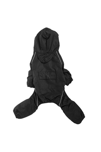 OEM Geaca Salopeta Neagra cu Nasturi & Gluga pentru Caini XXLarge