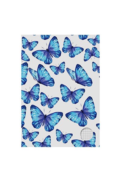 OEM Caiet Studentesc A4 Matematica Coperta Bleu cu Model Fluturi - 40 File