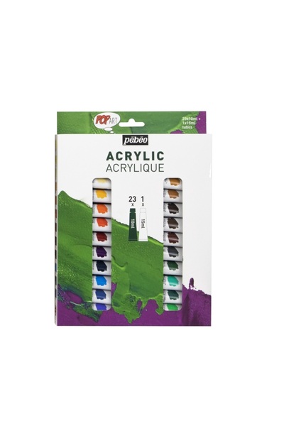 Pebeo Pop Art Akrilik Boya Seti 23x10ml + 15ml Beyaz 669720