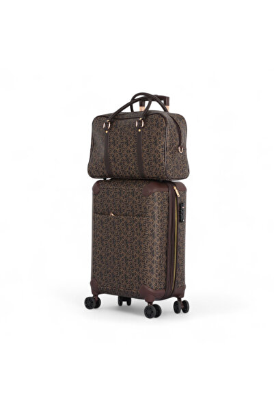 UNIWALKER Classic leather-covered travel bag - shatterproof - 20-inch suitcas...