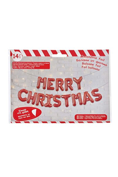 OEM Set Baloane Petrecere de Craciun din Folie Rosie "Merry Christmas" 35x300...