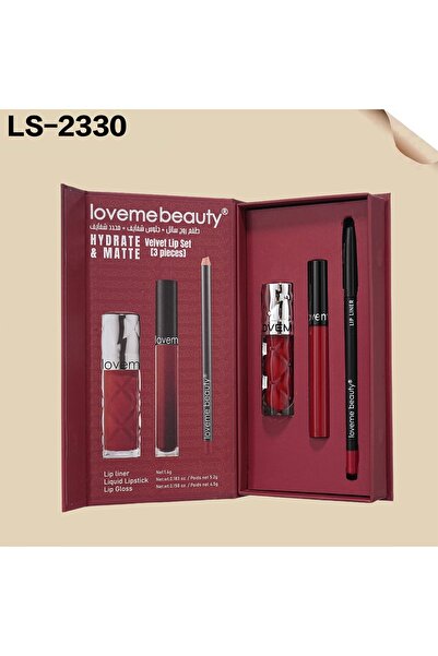 LOVEME BEAUTY The complete lip makeup set includes a lip liner, matte lipstic...