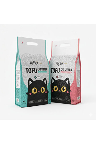 Reflex Tofu Marsilya Sabun Kokulu ve Bebek Pudrası Kokulu Kedi Kumu 2 Adet 7 Lt