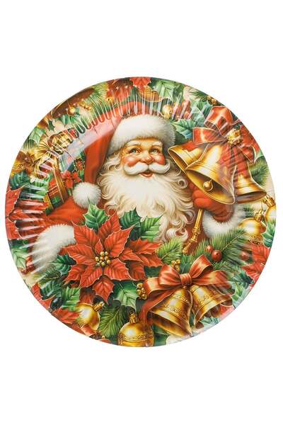 OEM Χριστουγεννιάτικα Χάρτινα Πιάτα με Vintage Σχέδιο 23cm - 25 τεμάχια