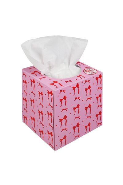 OEM 2-Ply Napkins in Cube Box with Bow Pattern - 100 sheets