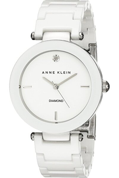 Anne Klein ساعة نسائية كاجوال تناظرية مع سوار من السيراميك - AK-1019WTWT