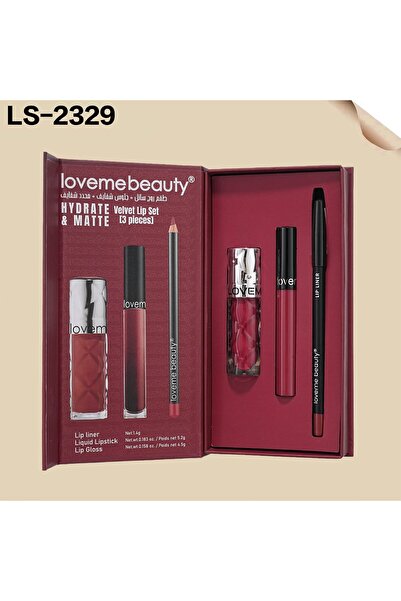 LOVEME BEAUTY The complete lip makeup set includes a lip liner, matte lipstic...