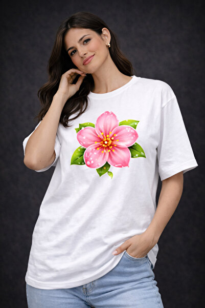 Me&On WEAR تي شيرت قصة فضفاضة للجنسين مصنوع من القطن بنسبة 100% مع أشكال ذات ...