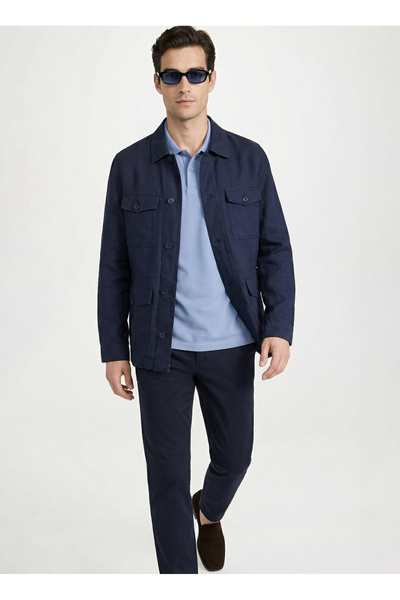 Fabrika Lacivert Erkek Slim Fit Ceket F6SM-CKT 2609